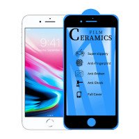 Стекло Ceramics 5D для iPhone 7 / 8 / SE 2020 (чёрный) категория B+ (8690)